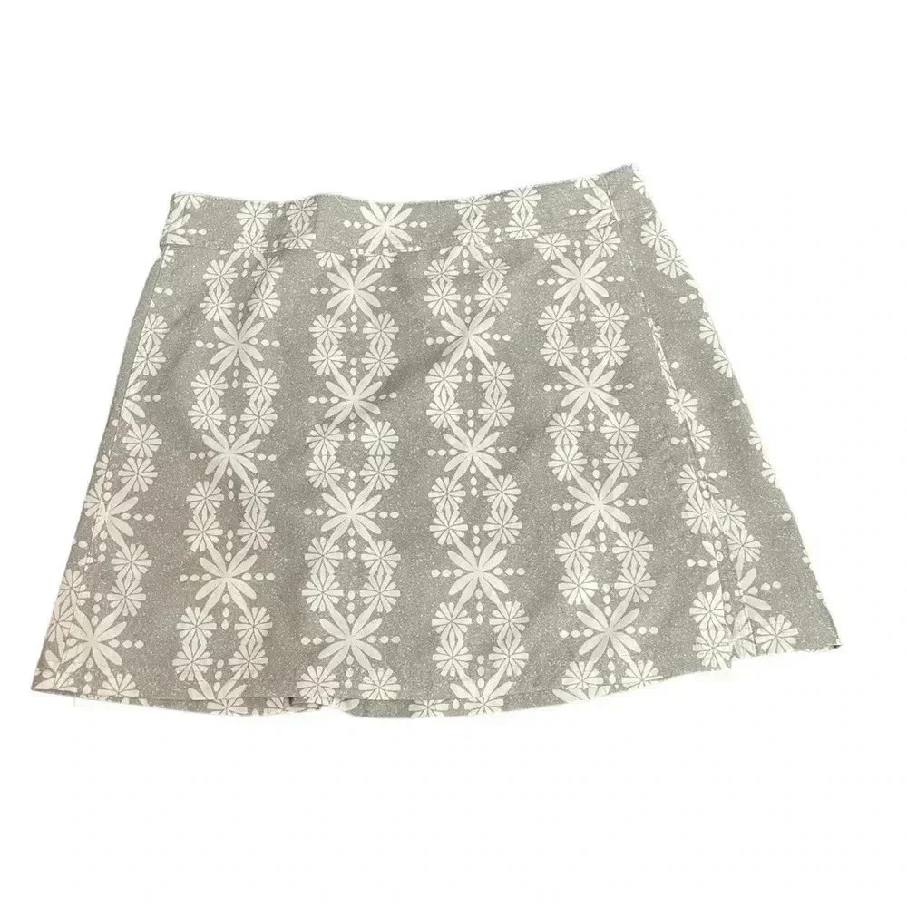 RipSkirt Hawaii Swim Wrap Skirt Boholei Grey Floral Print Length 1 Size Small